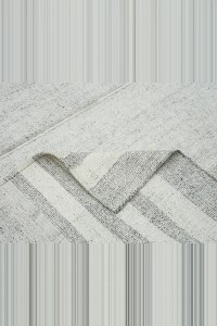 7x9 White Gray Cotton On Cotton Kilim Rug. 226,283 - Grey Turkish Rug  $i