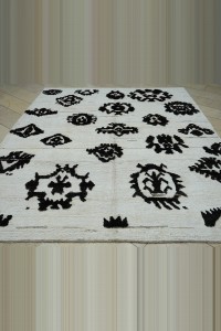 8x10 Black And White Hemp Carpet Rug 240,300 - Turkish Carpet Rug  $i