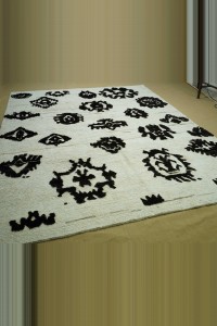 8x10 Black And White Hemp Carpet Rug 240,300 - Turkish Carpet Rug  $i