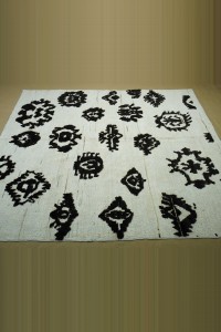 8x10 Black And White Hemp Carpet Rug 240,300 - Turkish Carpet Rug  $i