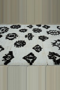 8x10 Black And White Hemp Carpet Rug 240,300 - Turkish Carpet Rug  $i