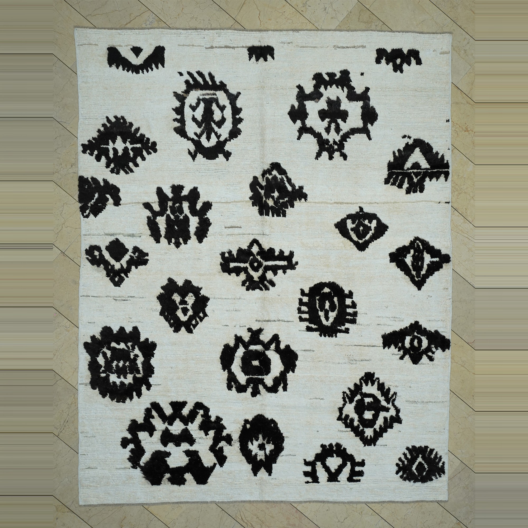 8x10 Black And White Hemp Carpet Rug 240,300 - Turkish Carpet Rug