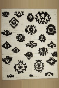 8x10 Black And White Hemp Carpet Rug 240,300