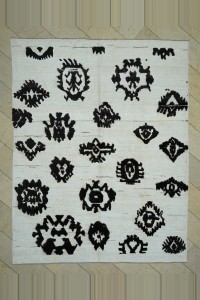 8x10 Black And White Hemp Carpet Rug 240,300 - Turkish Carpet Rug  $i