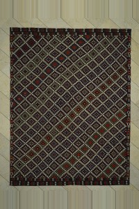 Turkish Kilim Rug 8x10 Embroidered Goat Hair Kilim Rug 233,302