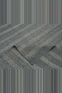 8x10 Feet Natural Striped Grey Rug 228,295 - Grey Turkish Rug  $i