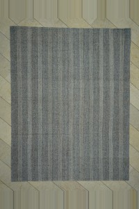 8x10 Feet Natural Striped Grey Rug 228,295 - Grey Turkish Rug  $i