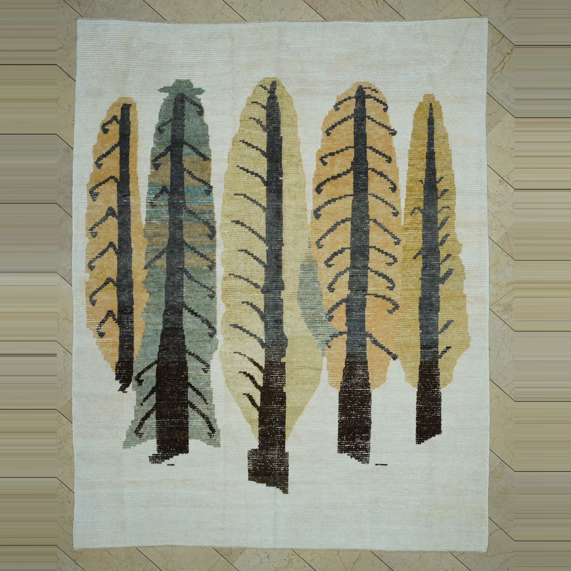 8x10 Pine Tree Hemp Rug 252,315 - Turkish Carpet Rug