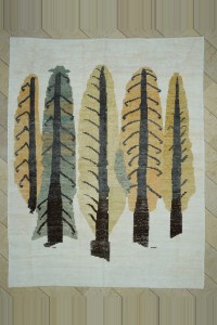 8x10 Pine Tree Hemp Rug 252,315 - Turkish Carpet Rug  $i