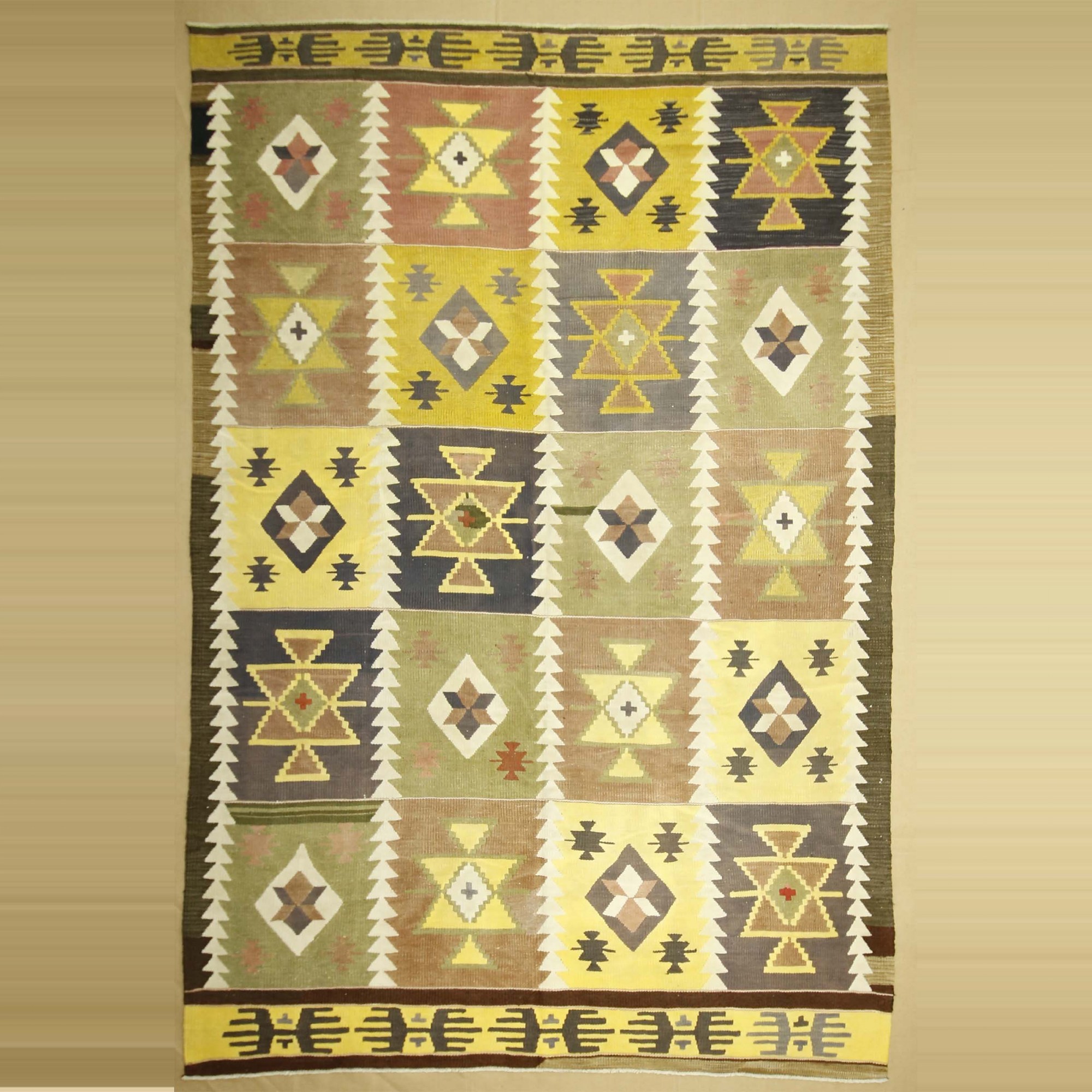 8x11 Pastel Color Cotton Wool Kilim Rug. 235,350 - Turkish Kilim Rug