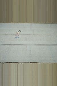 8x11 Plain White Hemp Kilim Rug 246,340 - Turkish Hemp Rug $i