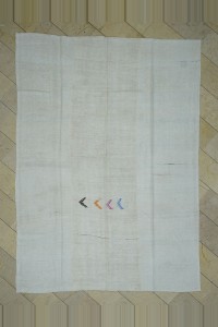 Turkish Hemp Rug 8x11 Plain White Hemp Kilim Rug 246,340