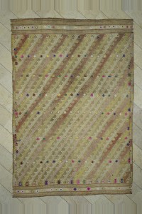 Turkish Kilim Rug 8x12 Brown Oushak Cicim Kilim Rug 255,362