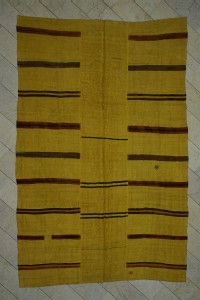 Turkish Hemp Rug 8x12 Overdye Saffron Color Hemp Rug 245,377