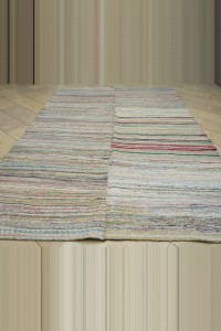 8x12 Oversize Striped Pattern Rag Rug 230,360 - Grey Turkish Rug  $i