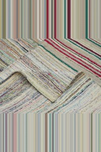 8x12 Oversize Striped Pattern Rag Rug 230,360 - Grey Turkish Rug  $i