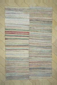 Grey Turkish Rug 8x12 Oversize Striped Pattern Rag Rug 230,360
