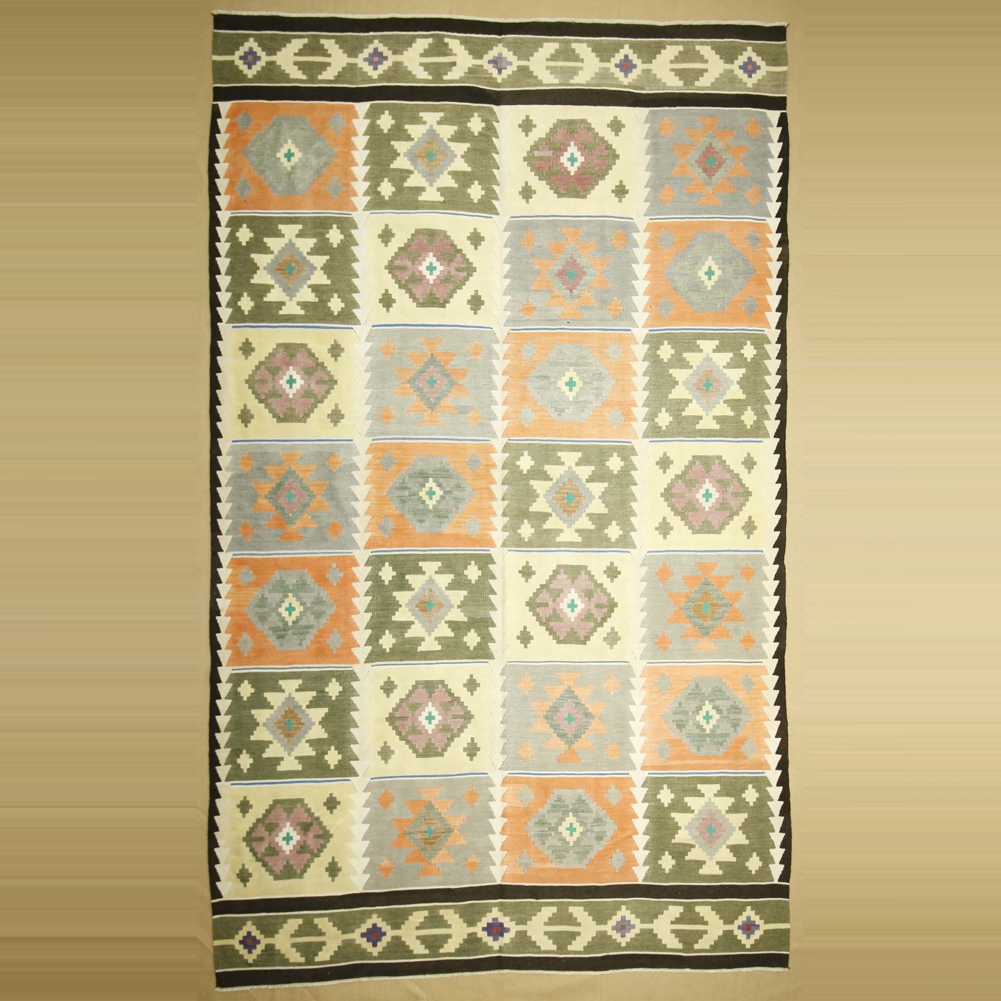 8X12 Tajikistan Cotton And Wool Kilim Rug. 232,385 - Turkish Kilim Rug