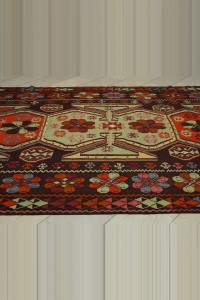 8x17 Beautiful Colors Old Kars Kilim Rug.  230,517 - Turkish Kilim Rug  $i