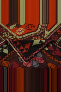 8x17 Beautiful Colors Old Kars Kilim Rug.  230,517 - Turkish Kilim Rug  $i