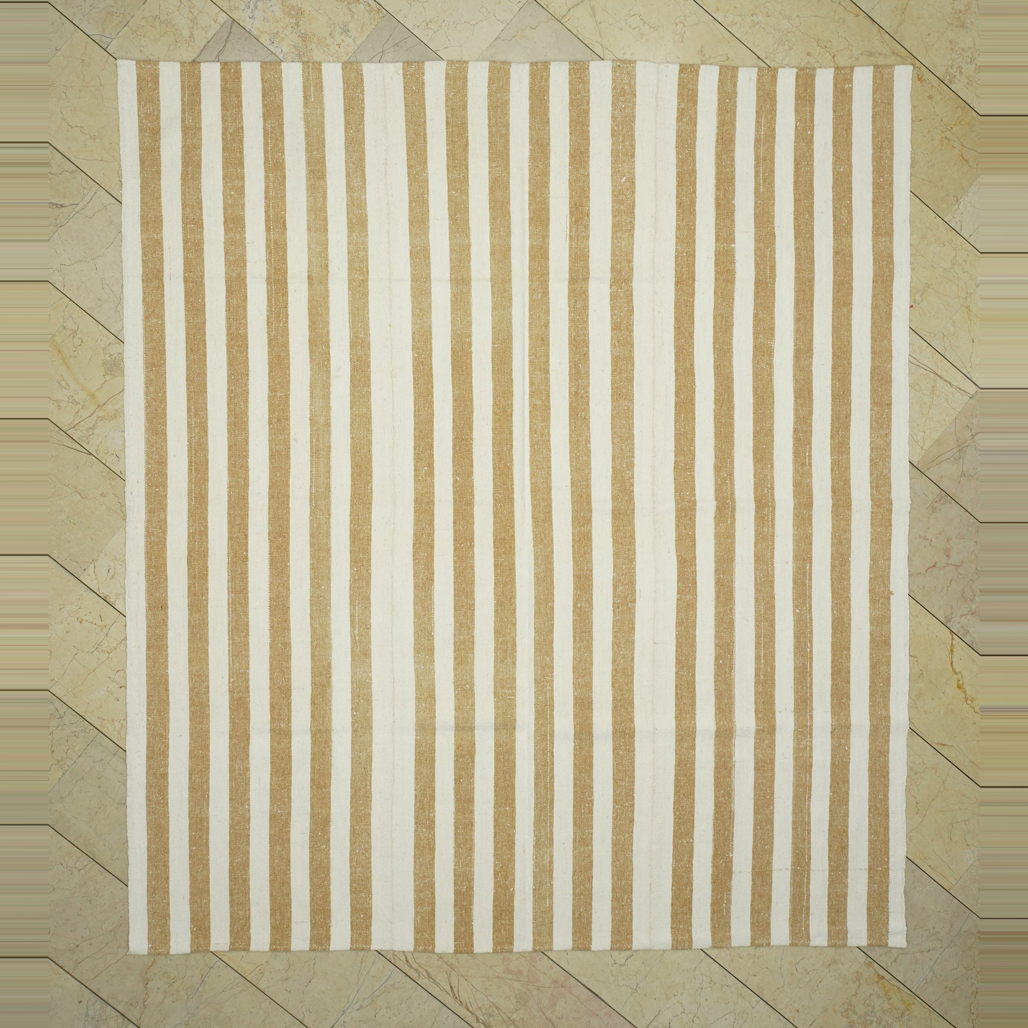 8x9 Cotton On Cotton Flat Weave Rug. 233,267 - Turkish Natural Rug