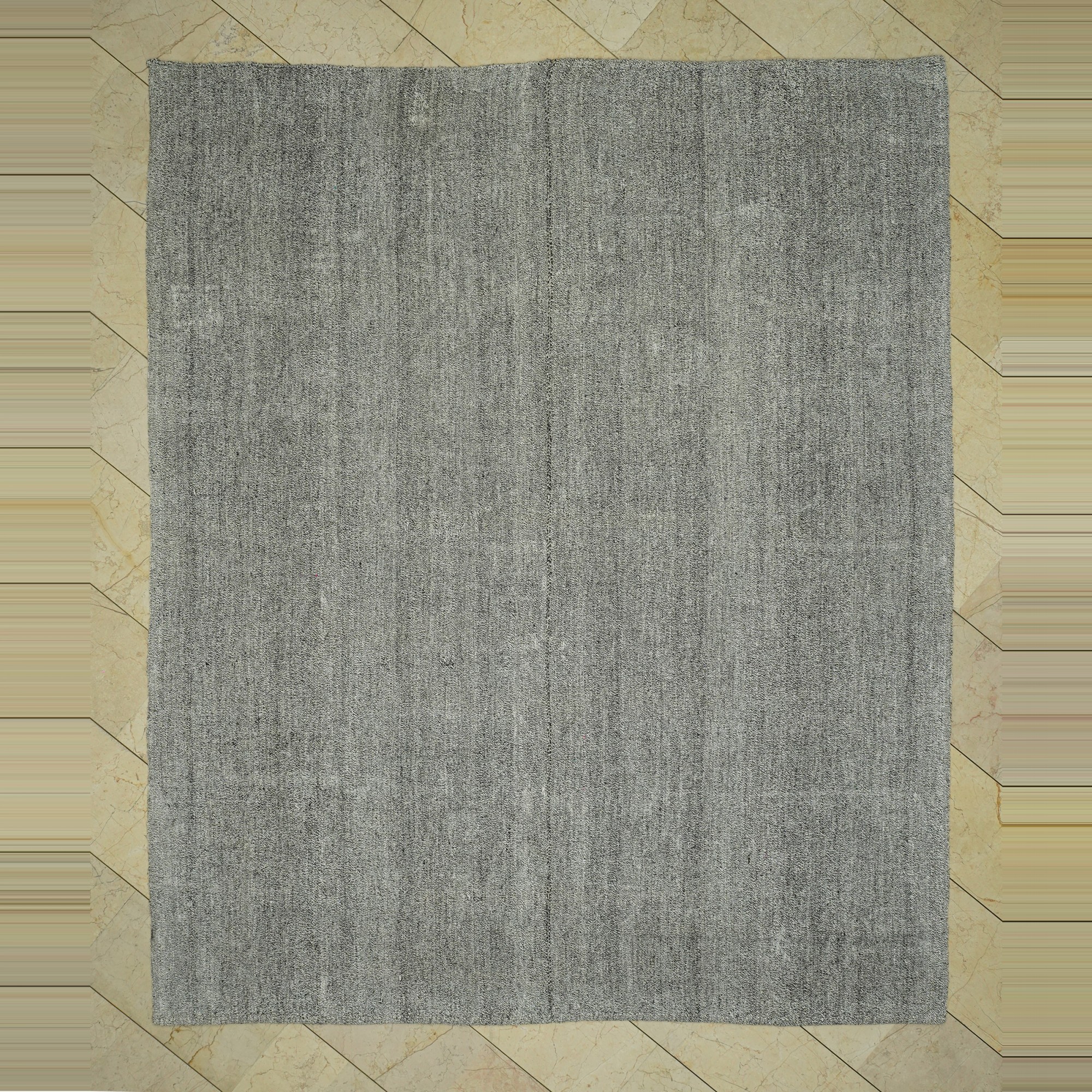 8x9 Plain Natural Gray Turkish Kilim Rug  236,286 - Grey Turkish Rug