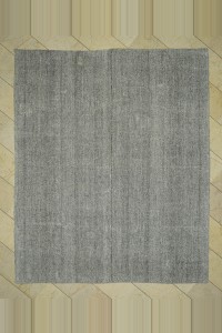 Grey Turkish Rug 8x9 Plain Natural Gray Turkish Kilim Rug  236,286