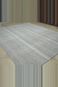 9x11 Minimalist Decor Flat Weave Kilim Rug. 273,347 - Grey Turkish Rug $i