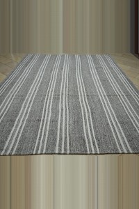 9x11 White Stripe Gray Flat Weave Kilim Rug. 276,340 - Grey Turkish Rug $i