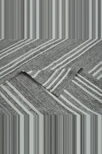 9x11 White Stripe Gray Flat Weave Kilim Rug. 276,340 - Grey Turkish Rug $i