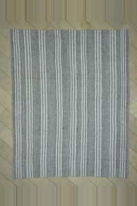 Grey Turkish Rug 9x11 White Stripe Gray Flat Weave Kilim Rug. 276,340