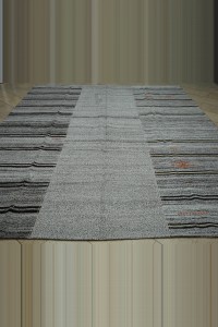 9x12 Gray And Brown Stripe Kilim Rug. 281,357 - Grey Turkish Rug  $i
