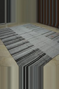 9x12 Gray And Brown Stripe Kilim Rug. 281,357 - Grey Turkish Rug  $i