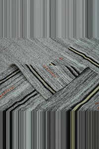 9x12 Gray And Brown Stripe Kilim Rug. 281,357 - Grey Turkish Rug  $i