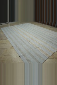 9x12 Grayish White Flat Weave Kilim Rug. 267,382 - Grey Turkish Rug  $i