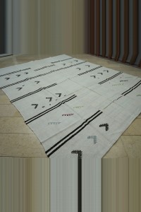 9x12 Modern Stripe Pattern Hemp Kilim Rug 285,370 - Turkish Hemp Rug $i