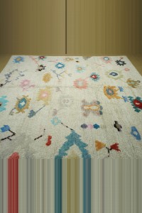 9x12 Oushak Pattern Shining White Hemp Rug. 274,356 - Turkish Carpet Rug  $i