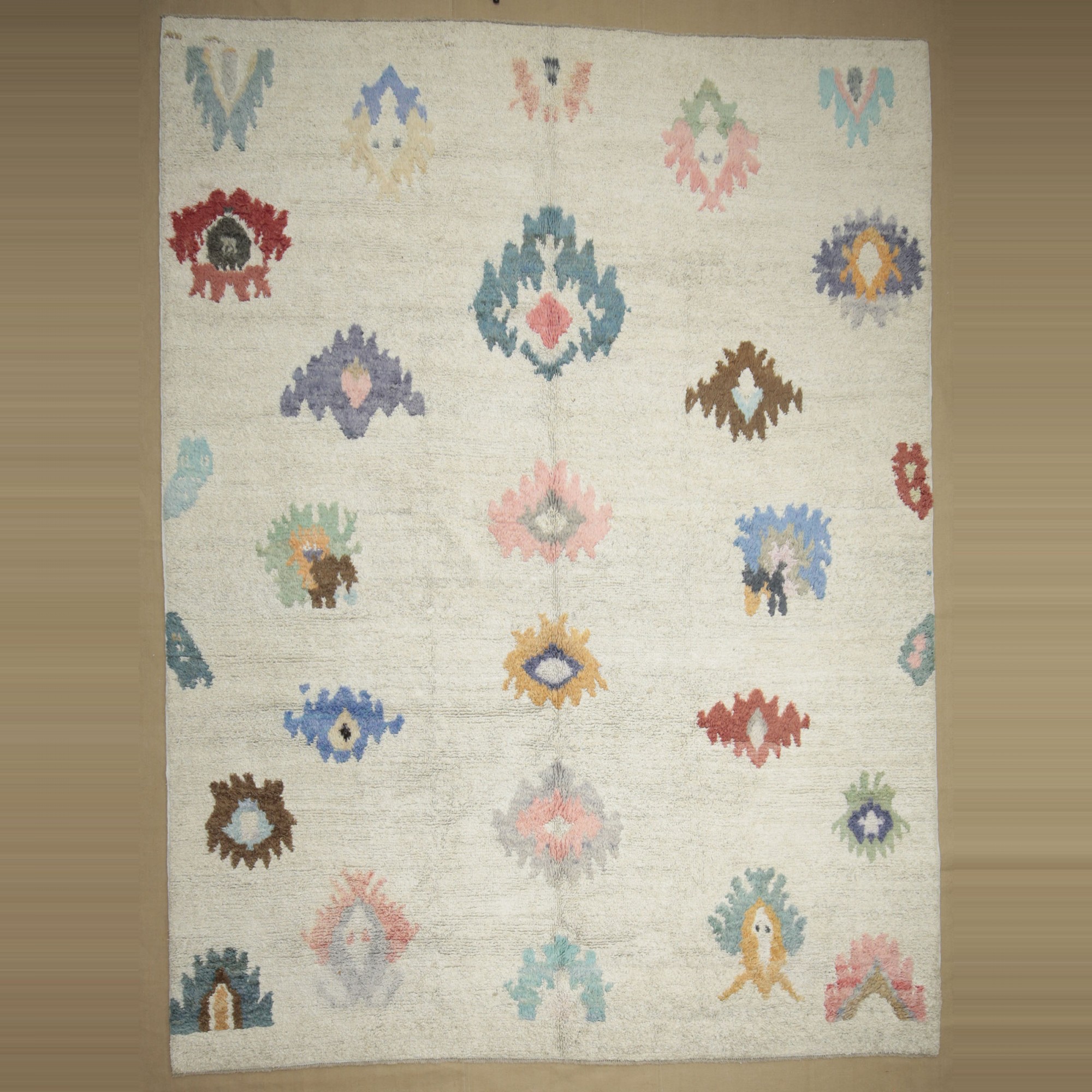 9x12 Oushak Pattern Shining White Hemp Rug 275,365 - Turkish Carpet Rug 