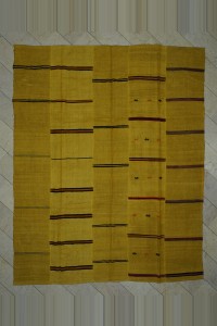 Turkish Hemp Rug 9x12 Overdye Saffron Hemp Kilim Rug 290,354