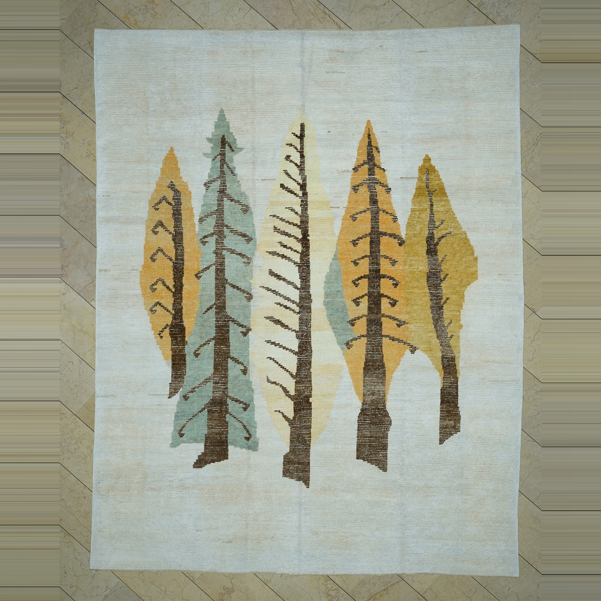 9x12 Pine Tree Hemp Rug 274,353 - Turkish Carpet Rug