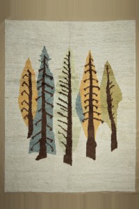 9x12 Pine Tree Hemp Rug 274,353 - Turkish Carpet Rug  $i