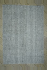 Grey Turkish Rug 9x12 Plain Gray Flat Weave Kilim Rug. 260,278