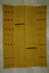 Turkish Hemp Rug 9x13 Overdye Saffron Color Hemp Rug. 274,390
