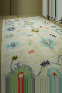 9x14 Oushak Pattern Shining White Hemp Rug. 287,440 - Turkish Carpet Rug  $i