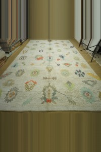 9x14 Oushak Pattern Shining White Hemp Rug 288,445 - Turkish Carpet Rug  $i