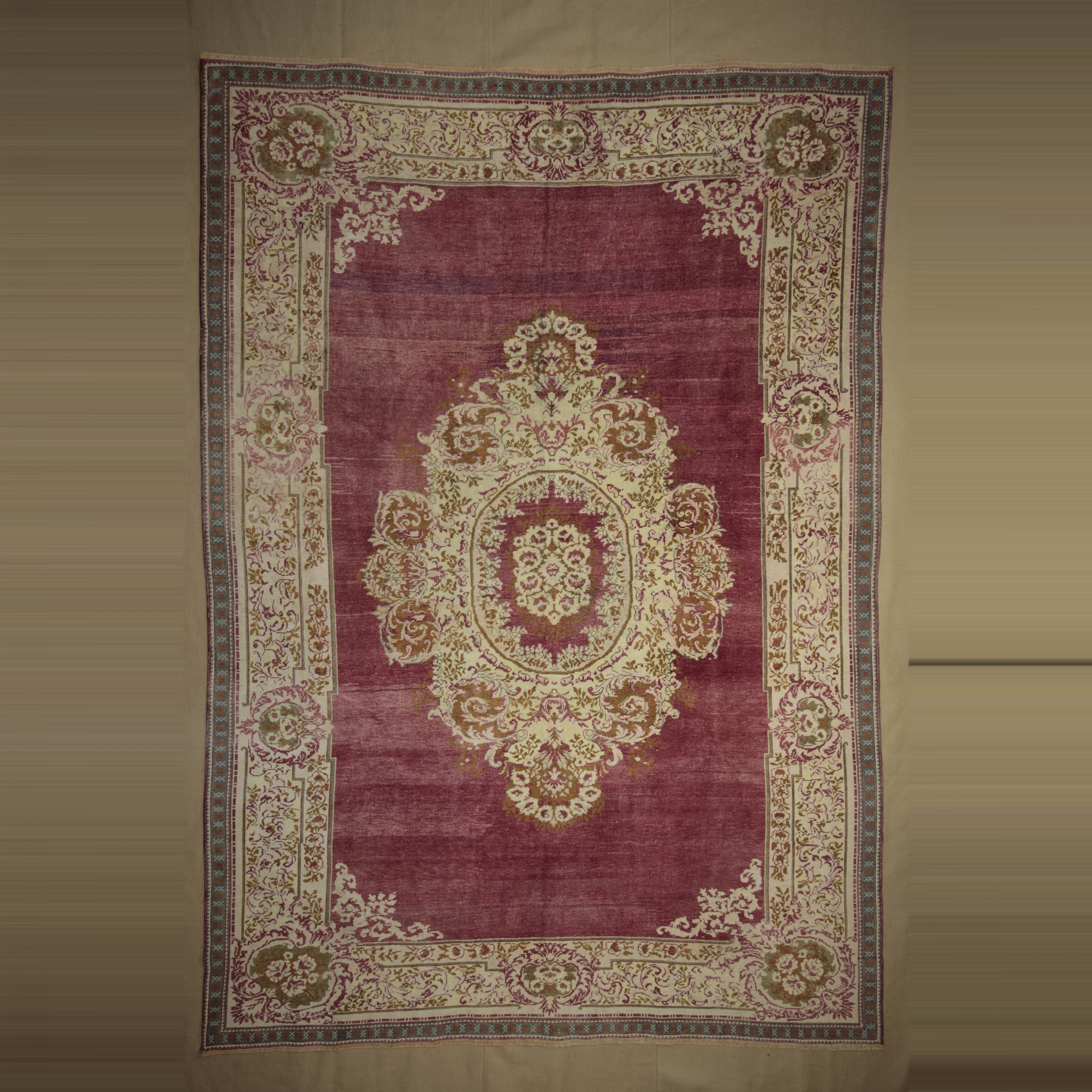 Anique Old Pirimitive Oushak Carpet Rug 9x11 260,344 - Oushak Rug 