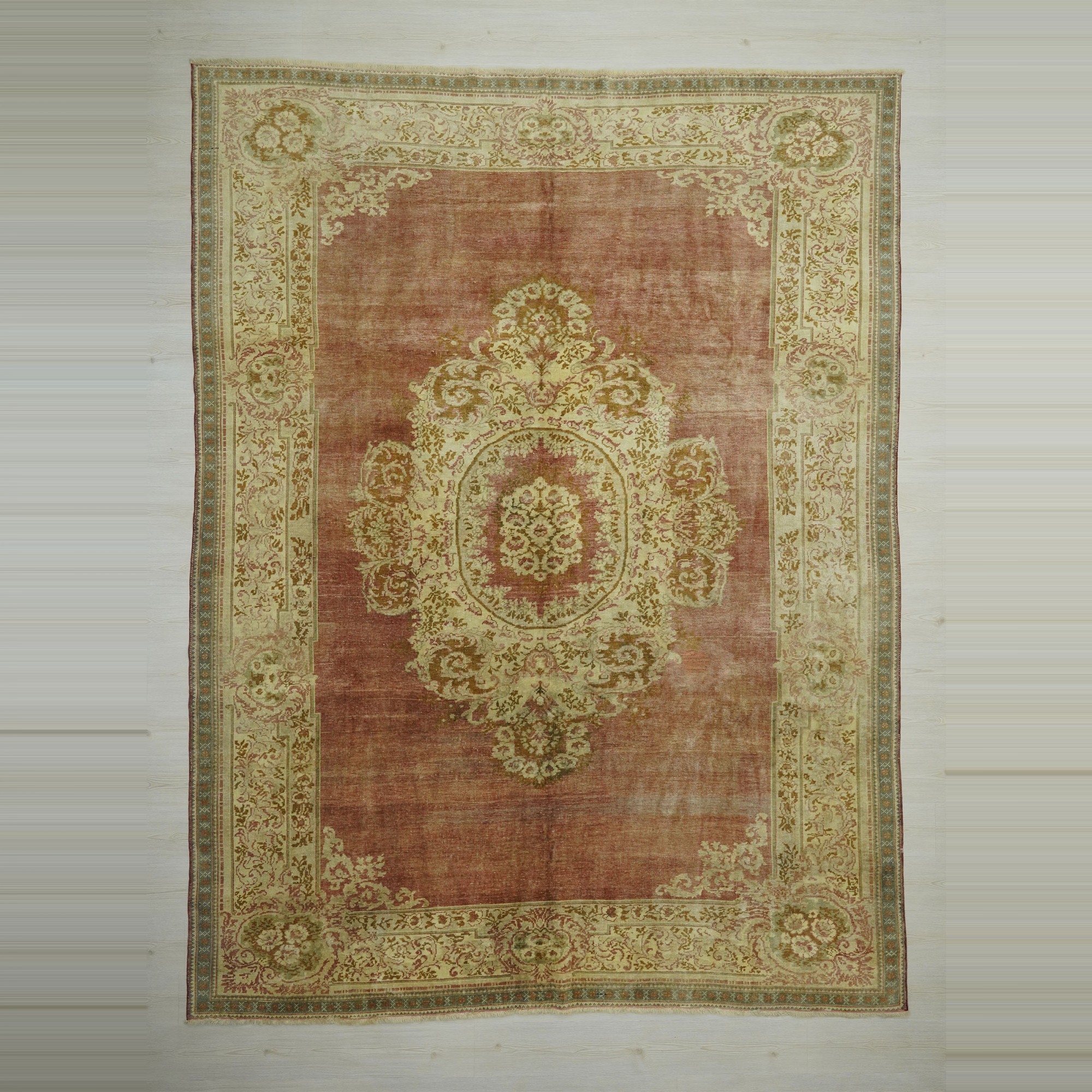 Anique Old Pirimitive Oushak Carpet Rug 9x11 260,344 - Turkish Carpet Rug
