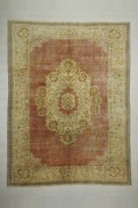 Turkish Carpet Rug Anique Old Pirimitive Oushak Carpet Rug 9x11 260,344