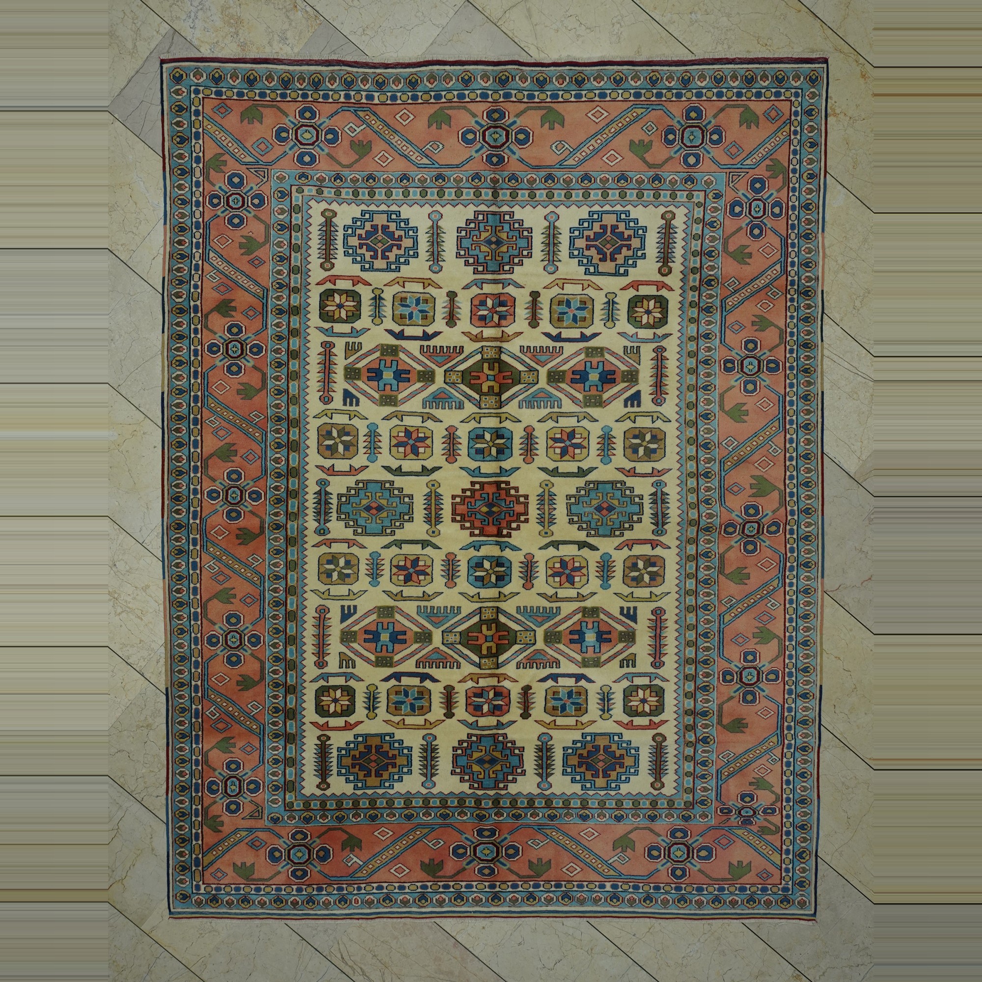 Antik Yuruk Izmir Turkish Rug 7x8 198,253 - Turkish Carpet Rug