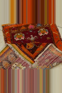 Antique Denizli Cal Mini Carpet Rug Wall Hanging 2x4 56,110 - Turkish Carpet Rug  $i